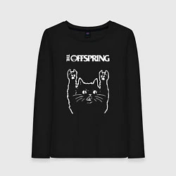 Лонгслив хлопковый женский The Offspring Рок кот, цвет: черный
