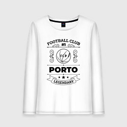 Лонгслив хлопковый женский Porto: Football Club Number 1 Legendary, цвет: белый