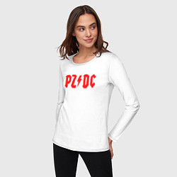 Лонгслив хлопковый женский PZDC ACDC, цвет: белый — фото 2
