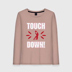 Лонгслив хлопковый женский Тачдаун Touchdown, цвет: пыльно-розовый