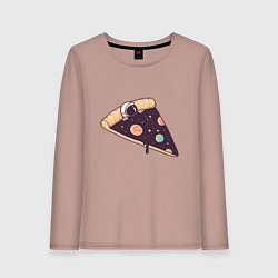 Лонгслив хлопковый женский Space - Pizza, цвет: пыльно-розовый