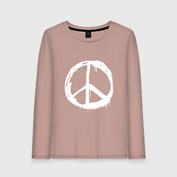 Лонгслив хлопковый женский Pacific symbol white, цвет: пыльно-розовый