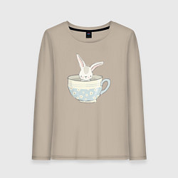 Женский лонгслив Кролик в чашке