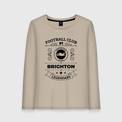 Лонгслив хлопковый женский Brighton: Football Club Number 1 Legendary, цвет: миндальный