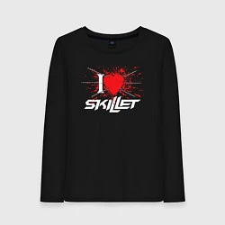 Лонгслив хлопковый женский Skillet Сердце, цвет: черный