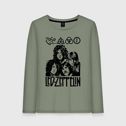 Лонгслив хлопковый женский Led Zeppelin Black, цвет: авокадо