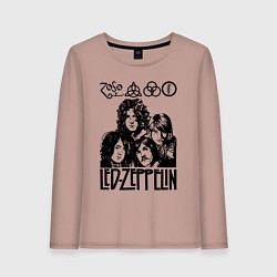 Лонгслив хлопковый женский Led Zeppelin Black, цвет: пыльно-розовый