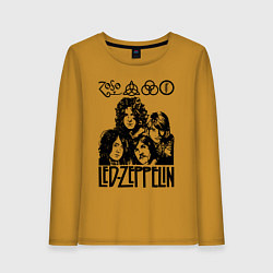 Лонгслив хлопковый женский Led Zeppelin Black, цвет: горчичный