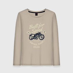 Лонгслив хлопковый женский Vintage Moto, цвет: миндальный