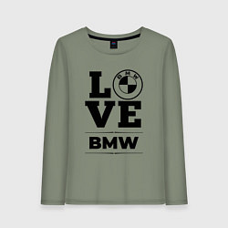 Лонгслив хлопковый женский BMW love classic, цвет: авокадо