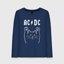 Женский лонгслив AC DC rock cat
