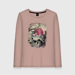 Лонгслив хлопковый женский Бездорожье Азия, цвет: пыльно-розовый