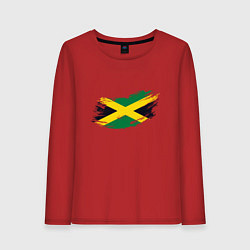 Лонгслив хлопковый женский Jamaica Flag, цвет: красный