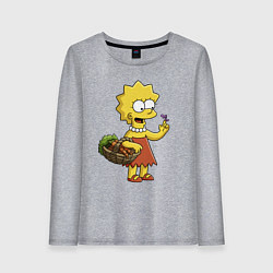 Женский лонгслив Lisa Simpson с гусеницей на даче
