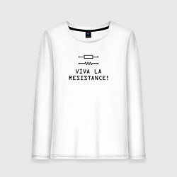 Лонгслив хлопковый женский Viva la resistance, цвет: белый