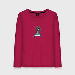Лонгслив хлопковый женский Звездный скейтер, цвет: маджента