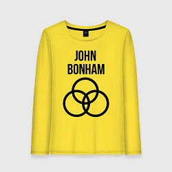 Лонгслив хлопковый женский John Bonham - Led Zeppelin - legend, цвет: желтый