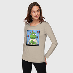 Лонгслив хлопковый женский Pepe brainshtorm, цвет: миндальный — фото 2