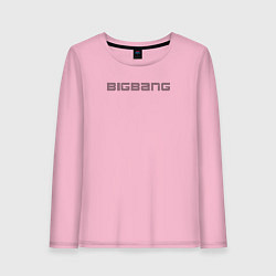Лонгслив хлопковый женский Big bang надпись, цвет: светло-розовый