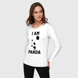 Лонгслив хлопковый женский Я - панда, цвет: белый — фото 2
