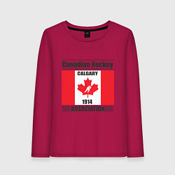 Лонгслив хлопковый женский Федерация хоккея Канады, цвет: маджента