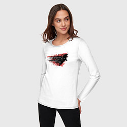 Лонгслив хлопковый женский Лисьи Гонки, цвет: белый — фото 2