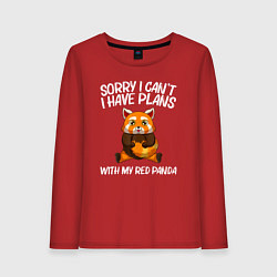 Женский лонгслив Извините у меня есть планы на мою красную панду