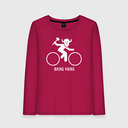 Лонгслив хлопковый женский Велосипед - Викинг, цвет: маджента