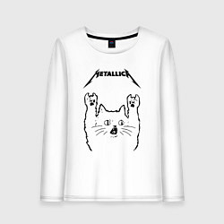 Лонгслив хлопковый женский Metallica - rock cat, цвет: белый