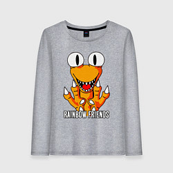 Лонгслив хлопковый женский Радужные друзья - Оранжевый, цвет: меланж