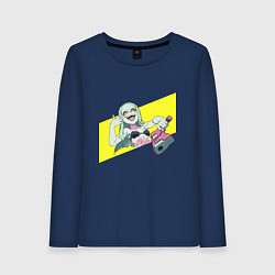 Лонгслив хлопковый женский Ребекка, цвет: тёмно-синий