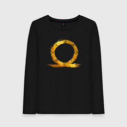 Лонгслив хлопковый женский Golden logo GoW Ragnarok, цвет: черный