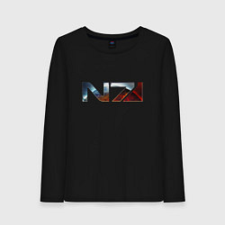 Лонгслив хлопковый женский Mass Effect N7 -Shooter, цвет: черный