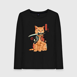 Женский лонгслив Японский Кот Якудза