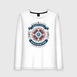 Лонгслив хлопковый женский Морской навигатор, цвет: белый