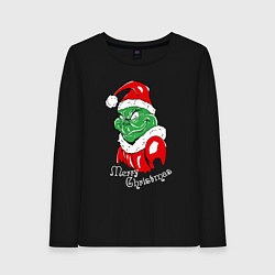 Женский лонгслив Merry Christmas, Santa Claus Grinch