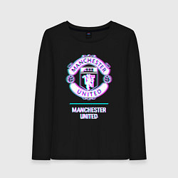 Женский лонгслив Manchester United FC в стиле glitch