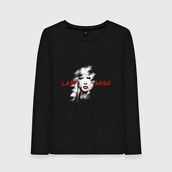 Лонгслив хлопковый женский Lady gaga singer, цвет: черный