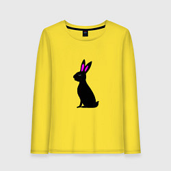 Лонгслив хлопковый женский Черный кролик, цвет: желтый