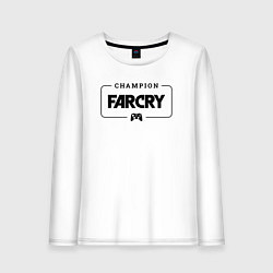 Лонгслив хлопковый женский Far Cry gaming champion: рамка с лого и джойстиком, цвет: белый