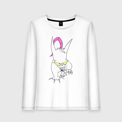 Лонгслив хлопковый женский Evil the cat - Червяк джим, цвет: белый