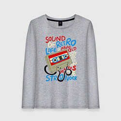 Женский лонгслив Касссета ретро звук