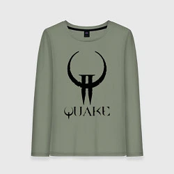 Лонгслив хлопковый женский Quake II logo, цвет: авокадо