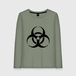 Лонгслив хлопковый женский Biological hazard, цвет: авокадо