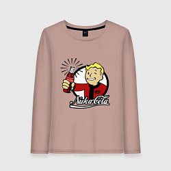 Лонгслив хлопковый женский Vault boy - nuka cola, цвет: пыльно-розовый