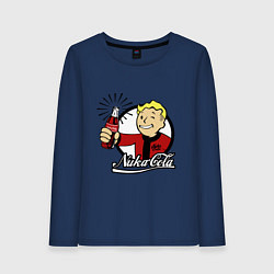 Лонгслив хлопковый женский Vault boy - nuka cola, цвет: тёмно-синий