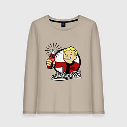 Лонгслив хлопковый женский Vault boy - nuka cola, цвет: миндальный