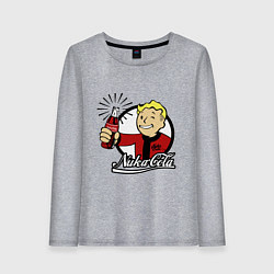 Лонгслив хлопковый женский Vault boy - nuka cola, цвет: меланж