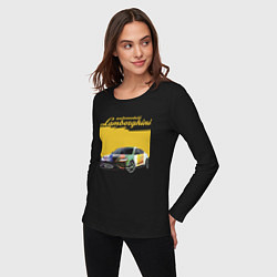 Лонгслив хлопковый женский Lamborghini Urus - Italy, цвет: черный — фото 2