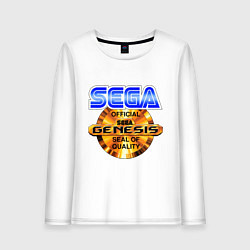 Лонгслив хлопковый женский Sega genesis medal, цвет: белый